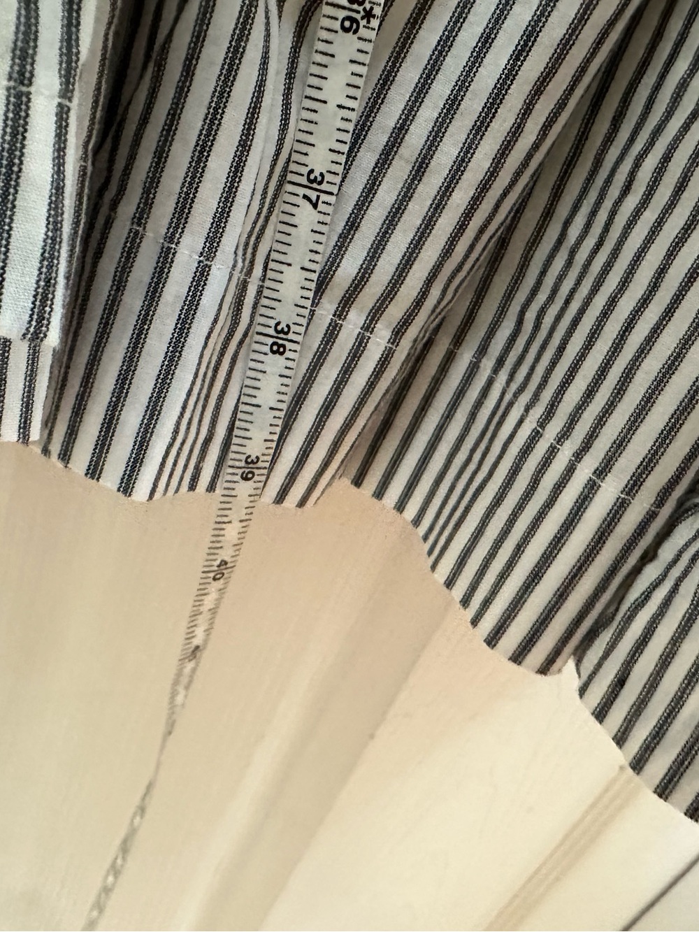 Norma Kamali drop waist Striped Shirt Dress Tie Waist Black White s small collar - Picture 4 of 9